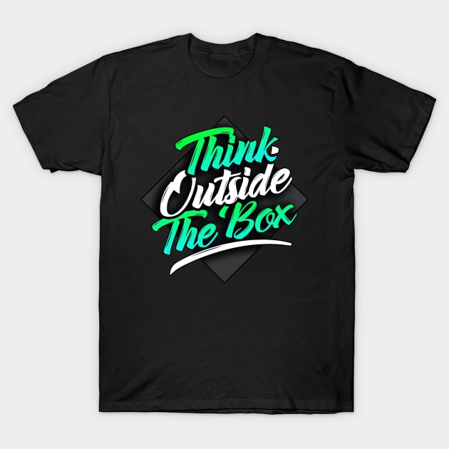 Gradient Think Outside The Box T-Shirt by Pikiran Bobrok